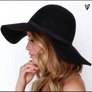 Dark brown wool floppy hat
